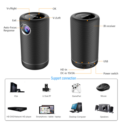 4K Android 9 proiettori del DLP della radio del proiettore LED mini con il modo AD ALTA FEDELTÀ dell'altoparlante